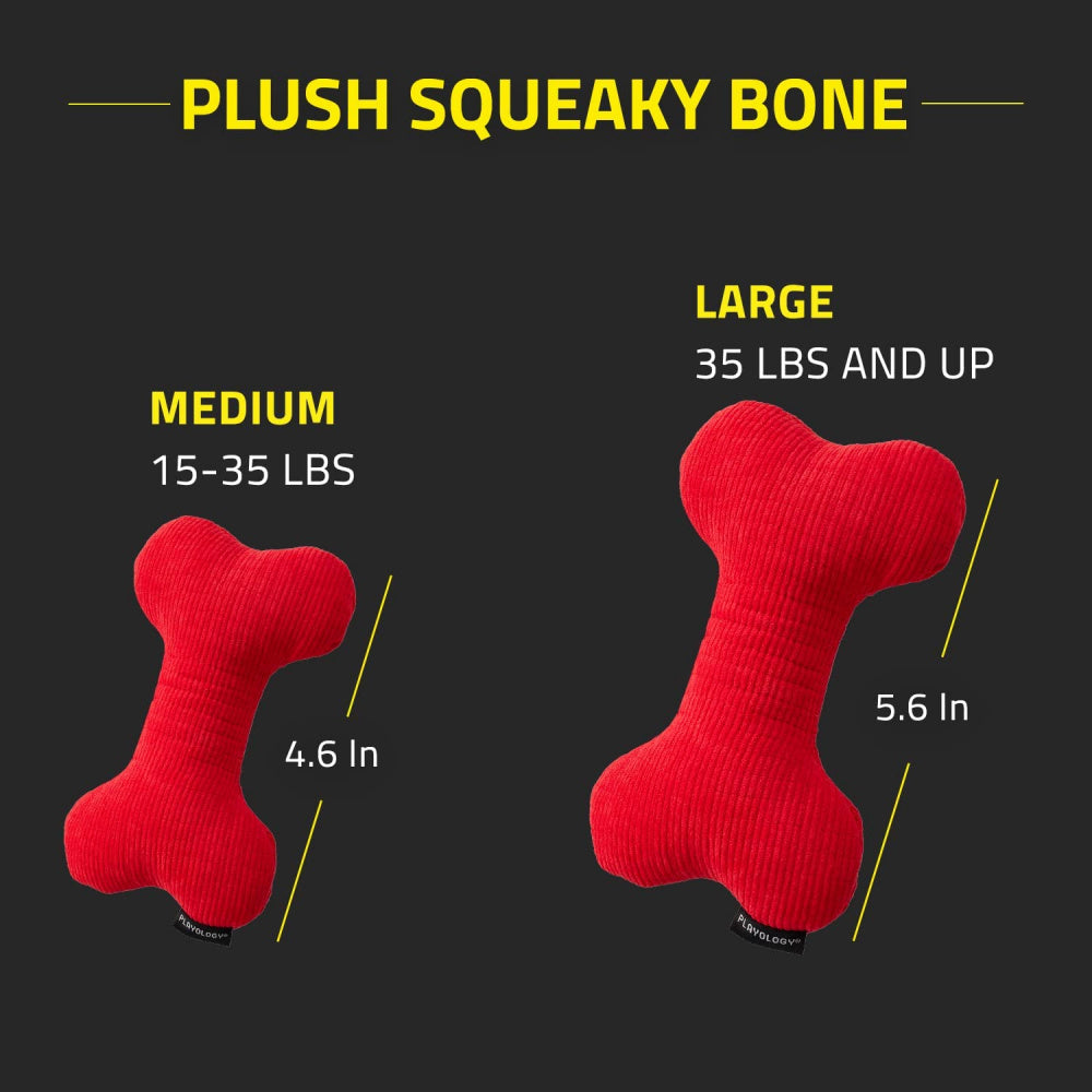 Playology Plush Bone Peanut Butter Scented Dog Toy - Large