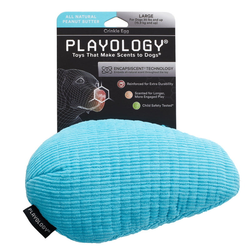 Playology Plush Egg Peanut Butter Scented Dog Toy