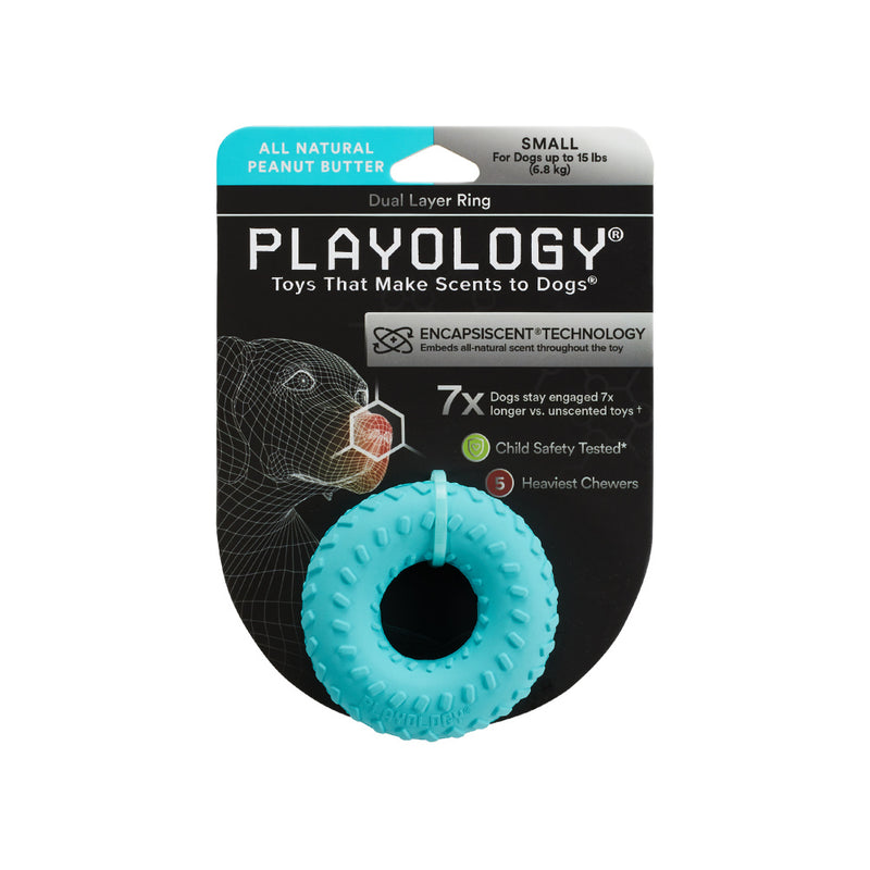 Playology Dual Layer Ring Peanut Butter Scented Dog Toy