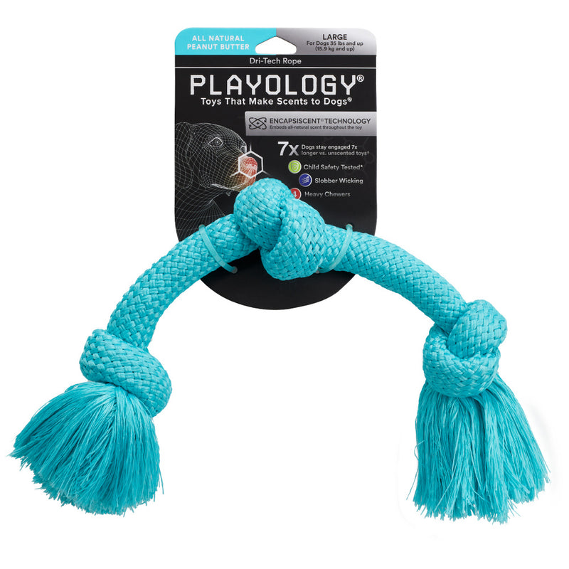 Playology Dri - Tech Rope Peanut Butter Scented Dog Toy