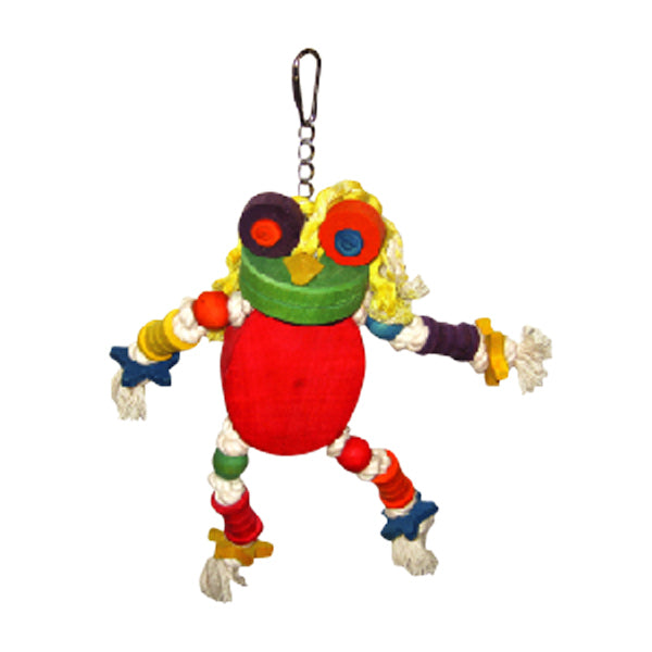 A&E Cage Company Happy Beaks The Silly Wood Frog Bird Toy