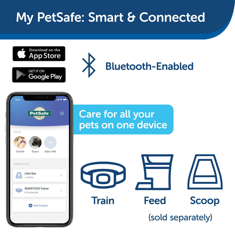 PetSafe SMART DOG Training Collar – Uses Smartphone as Handheld Remote Control – Tone, Vibration, 1-15 Levels of Static Stimulation – Bluetooth Wireless System – All in One Pet Training Solution