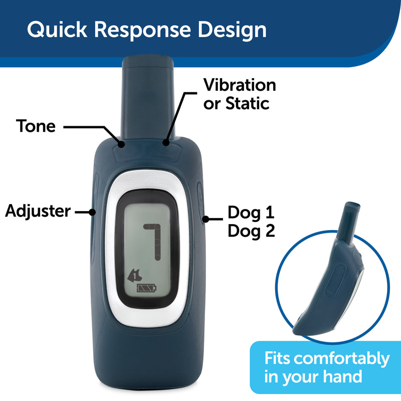 PetSafe 100 Yard Remote Training Collar –  Small or Medium Dogs – Choose from Tone, Vibration, or 15 Levels of Static Stimulation – Short Range Option for Training Off Leash Dogs