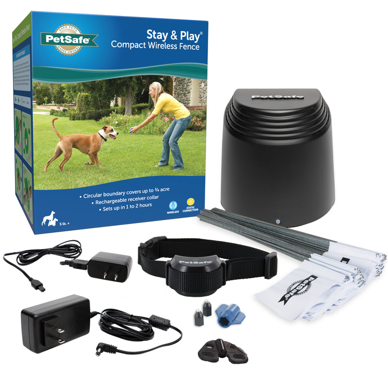 PetSafe Stay & Play Compact Wireless Fence, Secure up to 3/4 Acre Area, Portable System from the Parent Company of INVISIBLE FENCE Brand