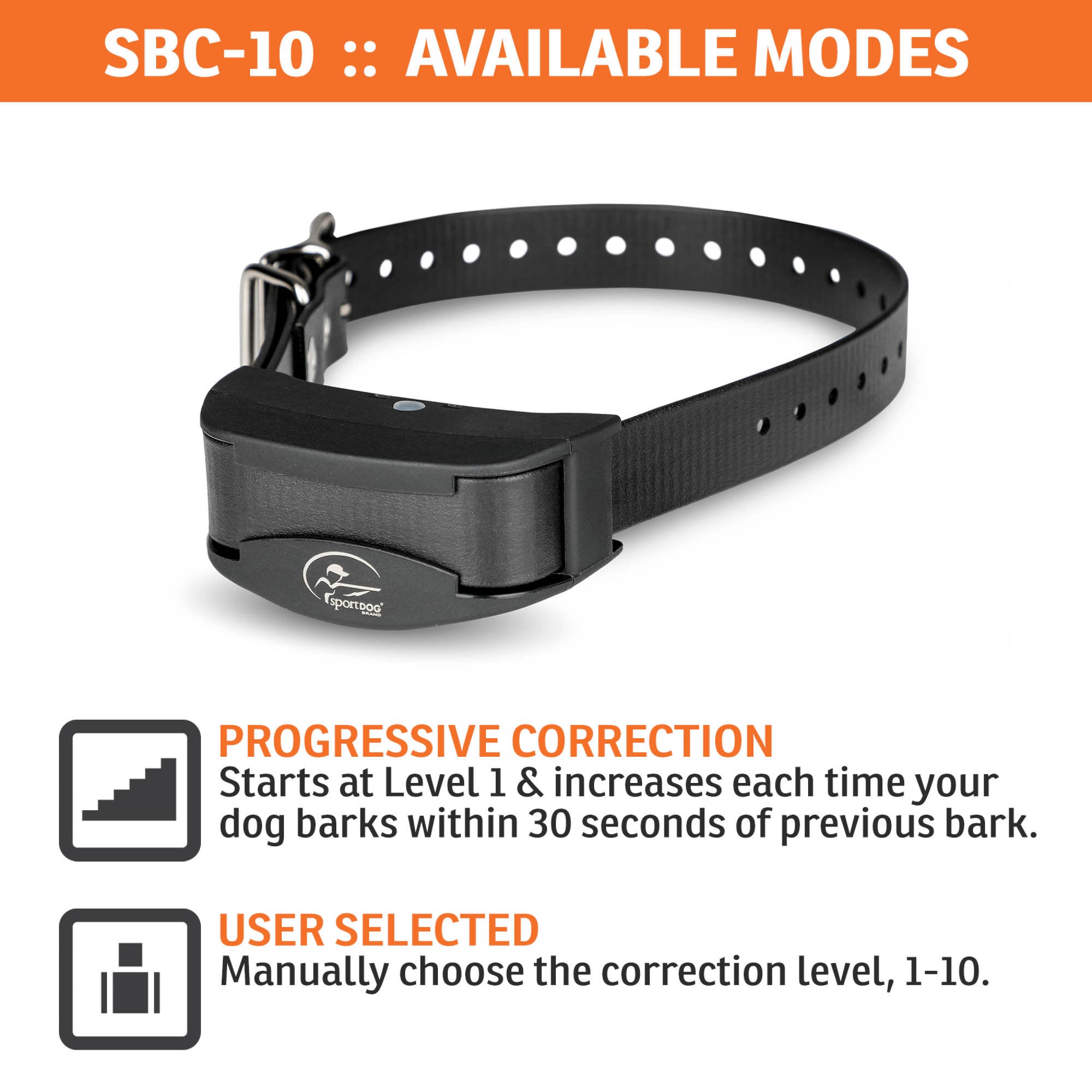 SportDOG Brand NoBark 10 Collar - Rechargeable, Programmable Bark