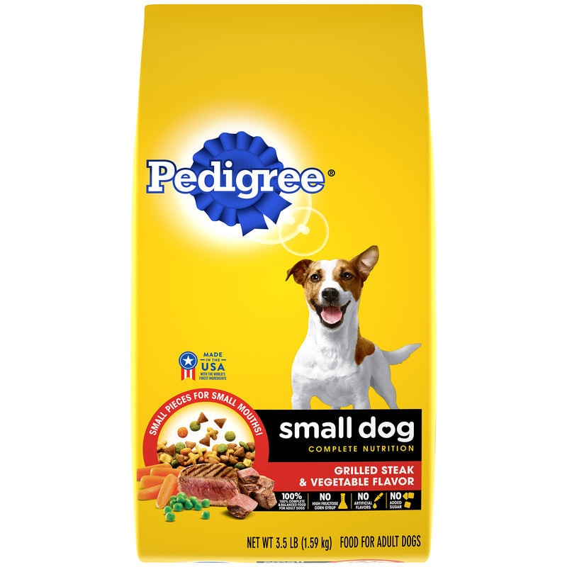 PEDIGREE Small Dog Complete Nutrition Small Breed Adult Dry Dog Food Grilled Steak and Vegetable Flavor Dog Kibble