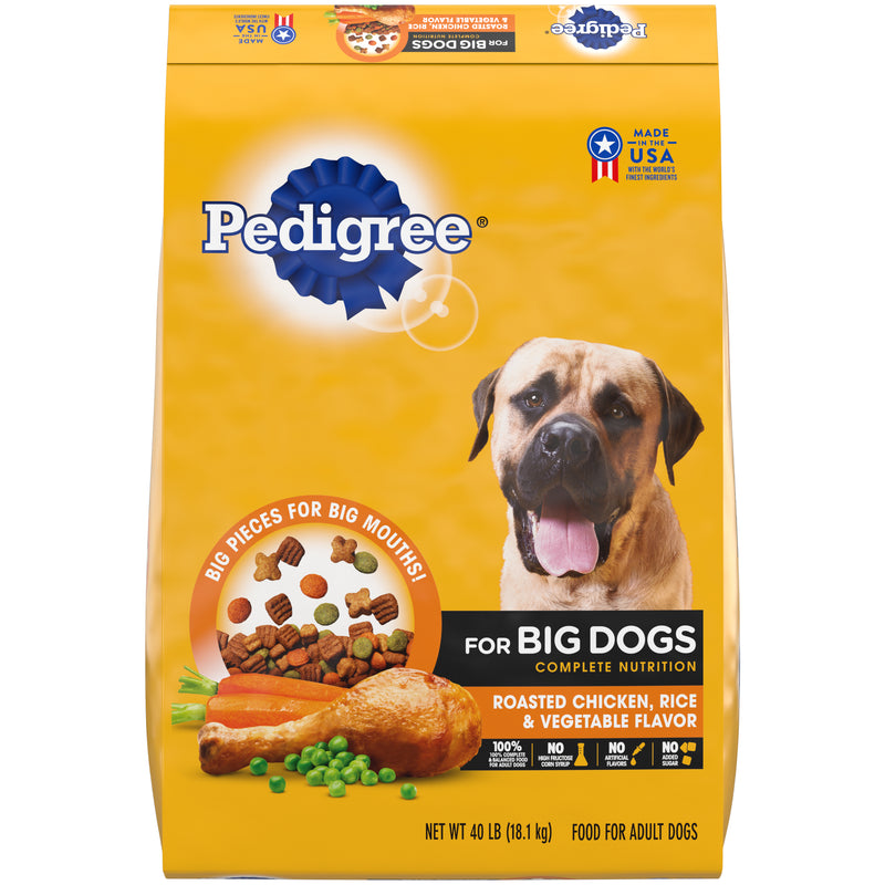 PEDIGREE For Big Dogs Adult Complete Nutrition Large Breed Dry Dog Food Roasted Chicken, Rice & Vegetable Flavor Dog Kibble