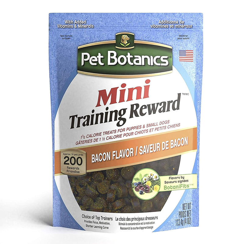 Pet Botanics Mini Training Reward Dog Treats, Bacon 4 oz.