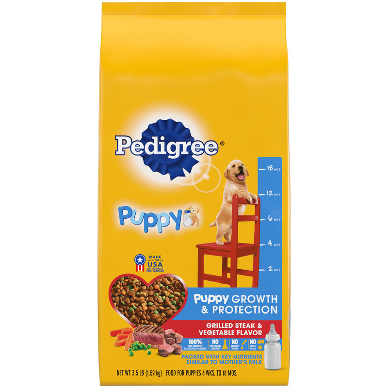 PEDIGREE Puppy Growth & Protection Dry Dog Food Grilled Steak & Vegetable Flavor